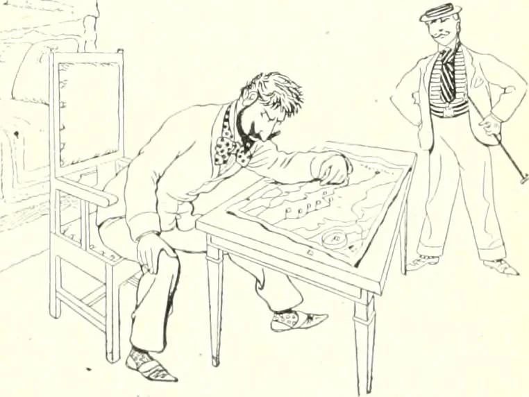 An illustration from Les maitres humoristes : les meilleurs dessins : les meilleurs légendes, 1905, leaf 104