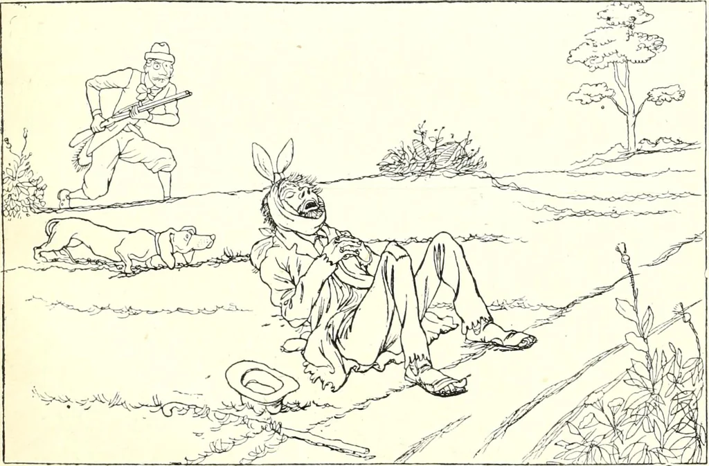 An illustration from Les maitres humoristes : les meilleurs dessins : les meilleurs légendes, 1905, leaf 108