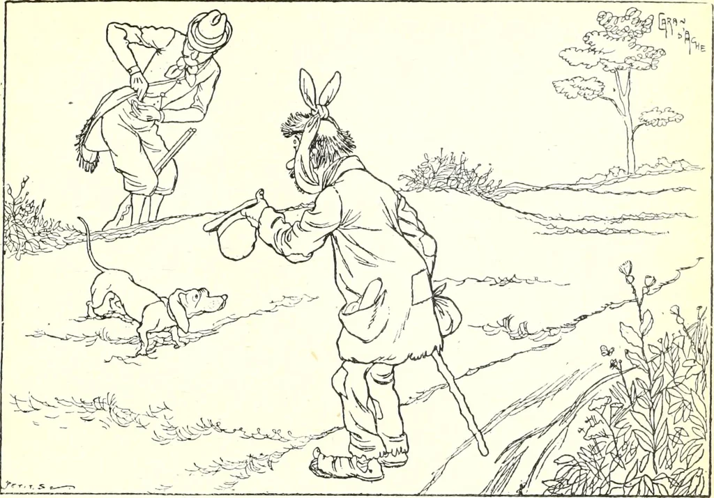 An illustration from Les maitres humoristes : les meilleurs dessins : les meilleurs légendes, 1905, leaf 110