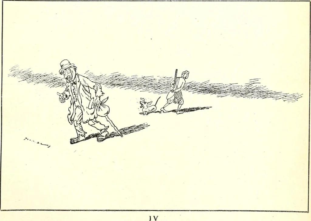 An illustration from Les maitres humoristes : les meilleurs dessins : les meilleurs légendes, 1905, leaf 110