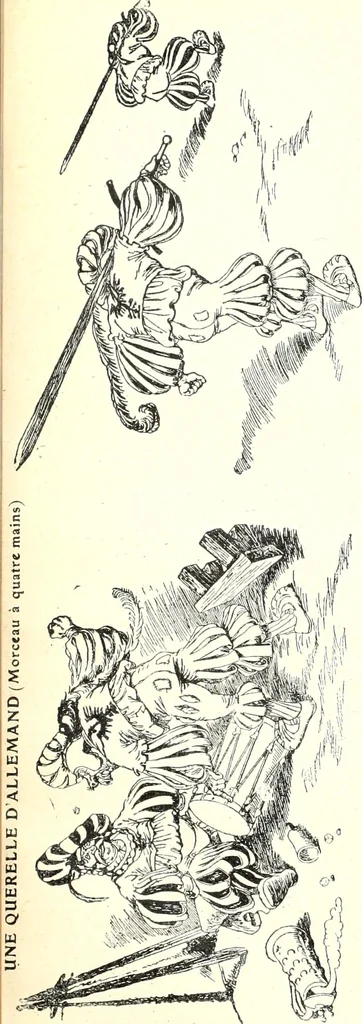 An illustration from Les maitres humoristes : les meilleurs dessins : les meilleurs légendes, 1905, leaf 112