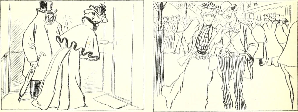 An illustration from Les maitres humoristes : les meilleurs dessins : les meilleurs légendes, 1905, leaf 116
