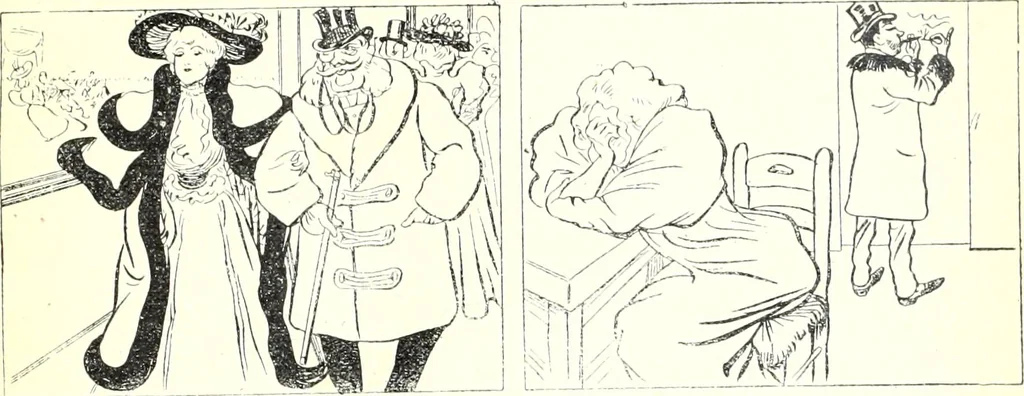 An illustration from Les maitres humoristes : les meilleurs dessins : les meilleurs légendes, 1905, leaf 118