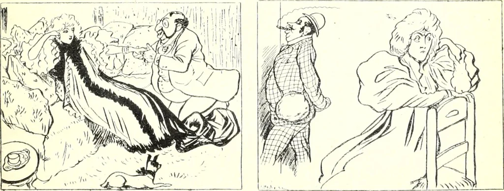 An illustration from Les maitres humoristes : les meilleurs dessins : les meilleurs légendes, 1905, leaf 118