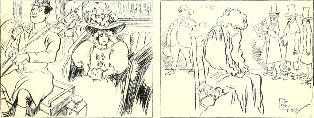 An illustration from Les maitres humoristes : les meilleurs dessins : les meilleurs légendes, 1905, leaf 118