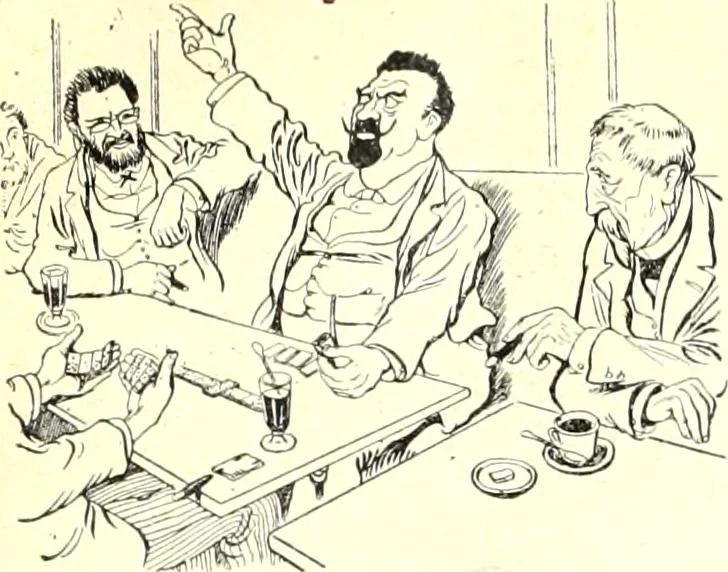 An illustration from Les maitres humoristes : les meilleurs dessins : les meilleurs légendes, 1905, leaf 12
