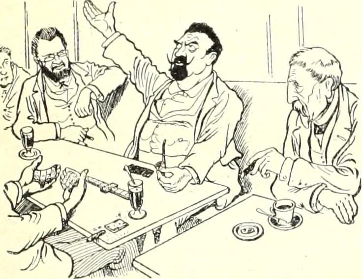 An illustration from Les maitres humoristes : les meilleurs dessins : les meilleurs légendes, 1905, leaf 12
