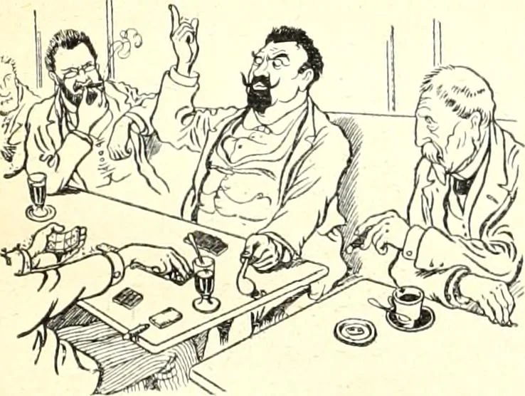 An illustration from Les maitres humoristes : les meilleurs dessins : les meilleurs légendes, 1905, leaf 12