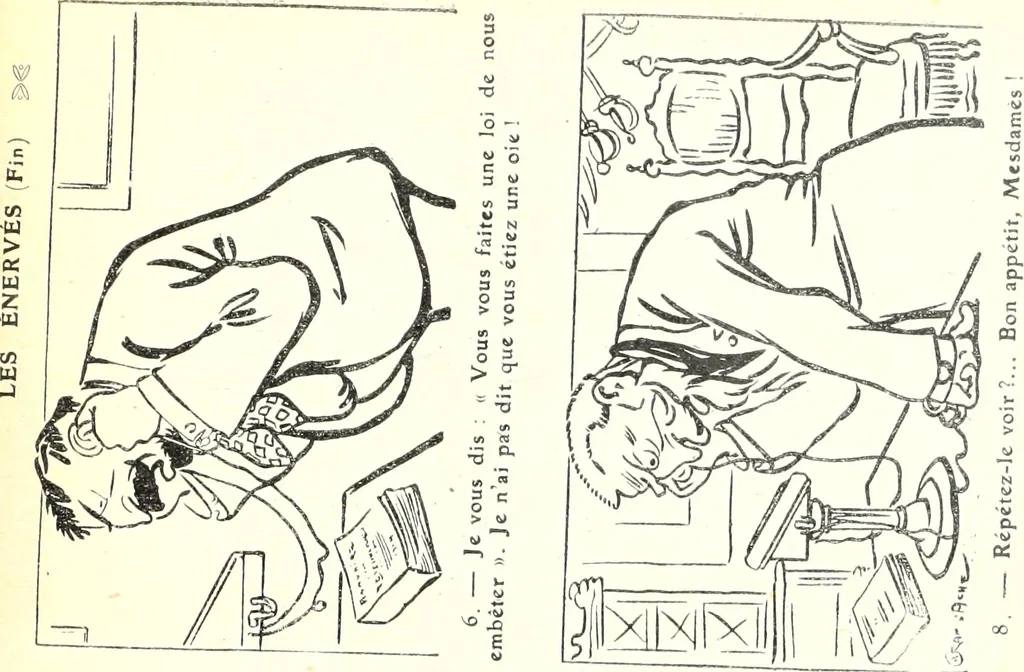 An illustration from Les maitres humoristes : les meilleurs dessins : les meilleurs légendes, 1905, leaf 122