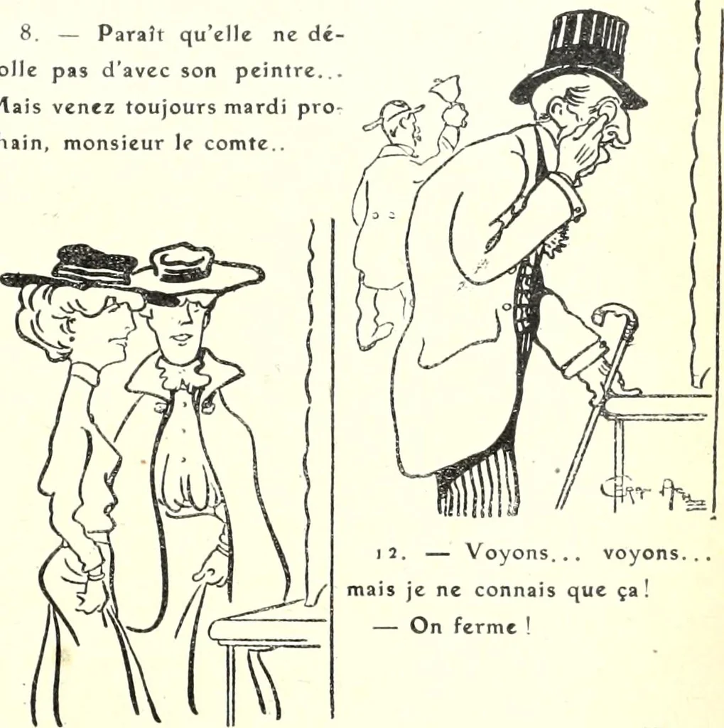 An illustration from Les maitres humoristes : les meilleurs dessins : les meilleurs légendes, 1905, leaf 126