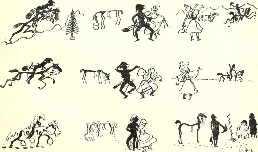 An illustration from Les maitres humoristes : les meilleurs dessins : les meilleurs légendes, 1905, leaf 132
