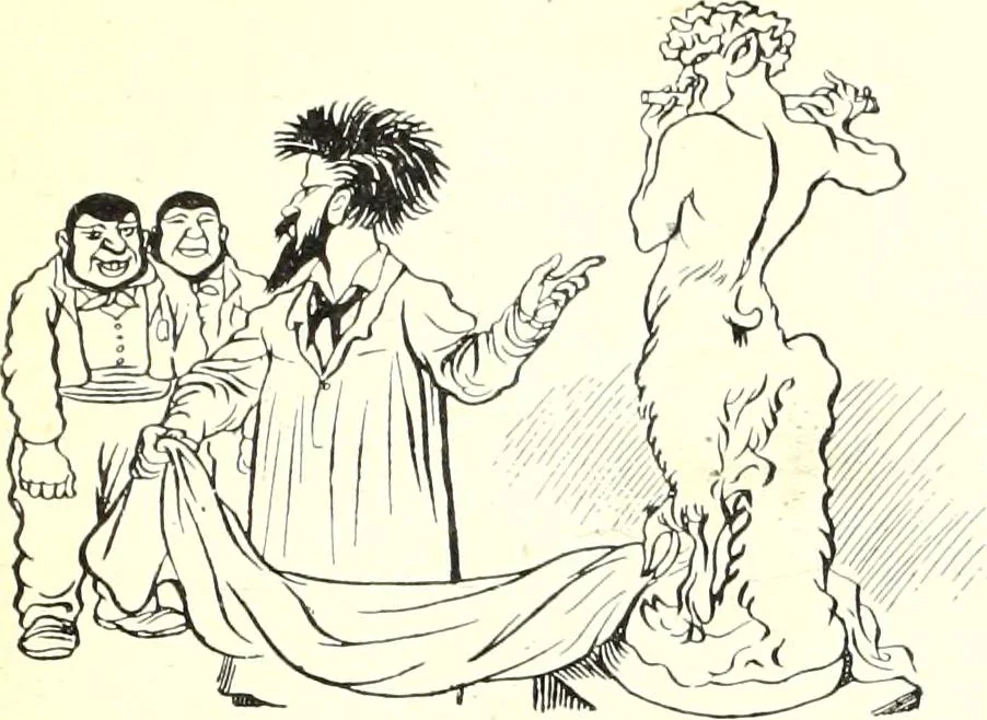 An illustration from Les maitres humoristes : les meilleurs dessins : les meilleurs légendes, 1905, leaf 134