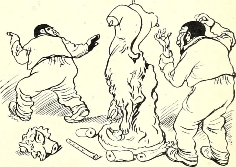 An illustration from Les maitres humoristes : les meilleurs dessins : les meilleurs légendes, 1905, leaf 134