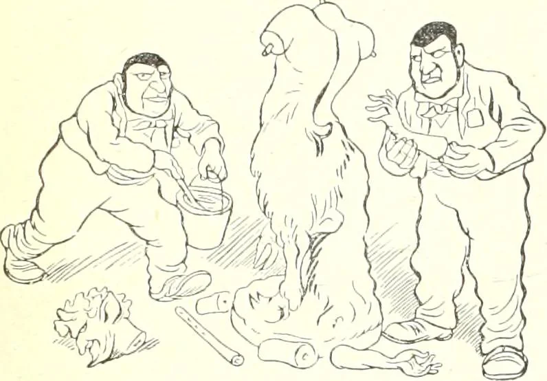 An illustration from Les maitres humoristes : les meilleurs dessins : les meilleurs légendes, 1905, leaf 136