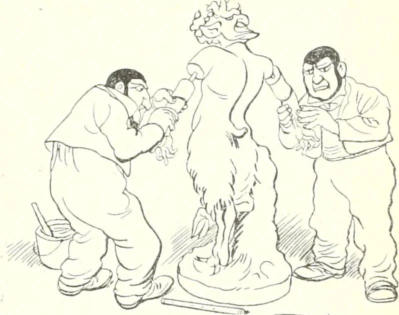An illustration from Les maitres humoristes : les meilleurs dessins : les meilleurs légendes, 1905, leaf 136