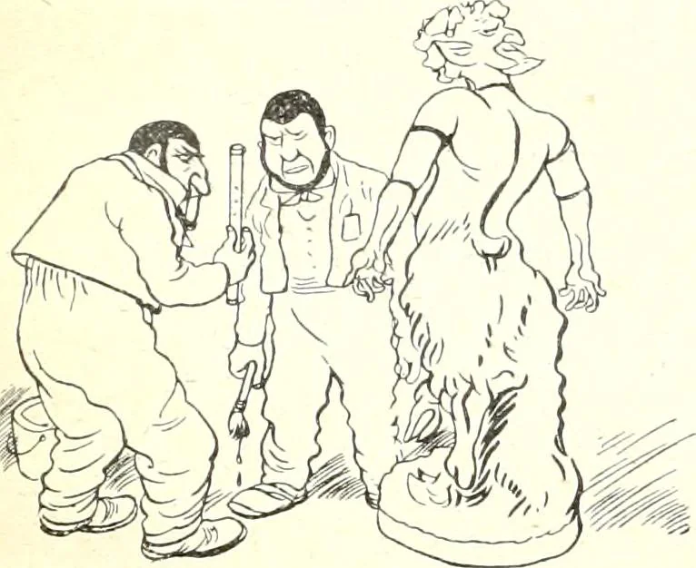 An illustration from Les maitres humoristes : les meilleurs dessins : les meilleurs légendes, 1905, leaf 136