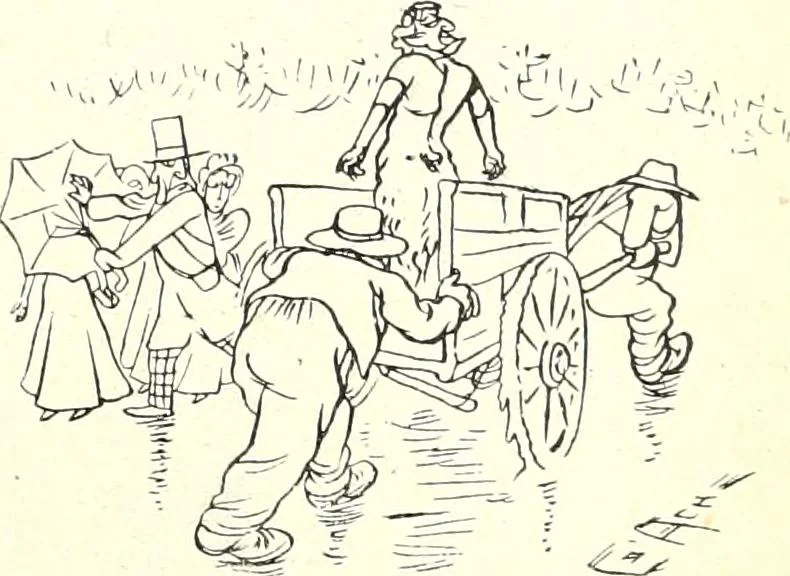 An illustration from Les maitres humoristes : les meilleurs dessins : les meilleurs légendes, 1905, leaf 136