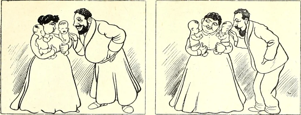 An illustration from Les maitres humoristes : les meilleurs dessins : les meilleurs légendes, 1905, leaf 138