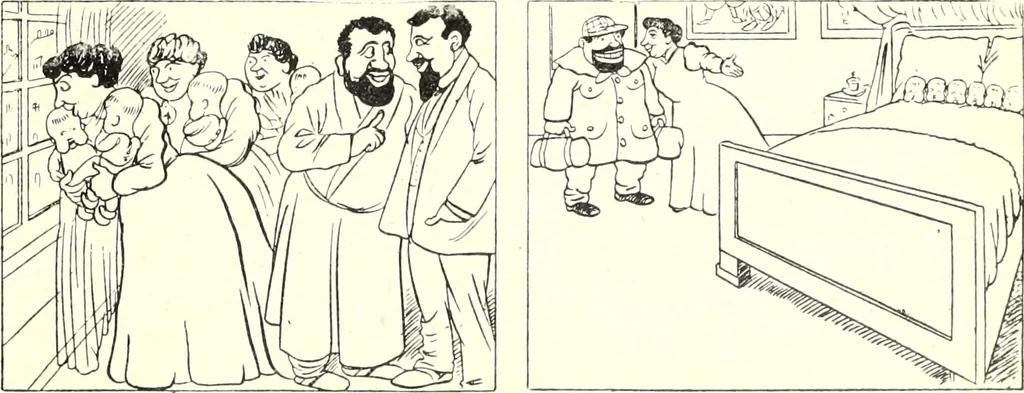 An illustration from Les maitres humoristes : les meilleurs dessins : les meilleurs légendes, 1905, leaf 138