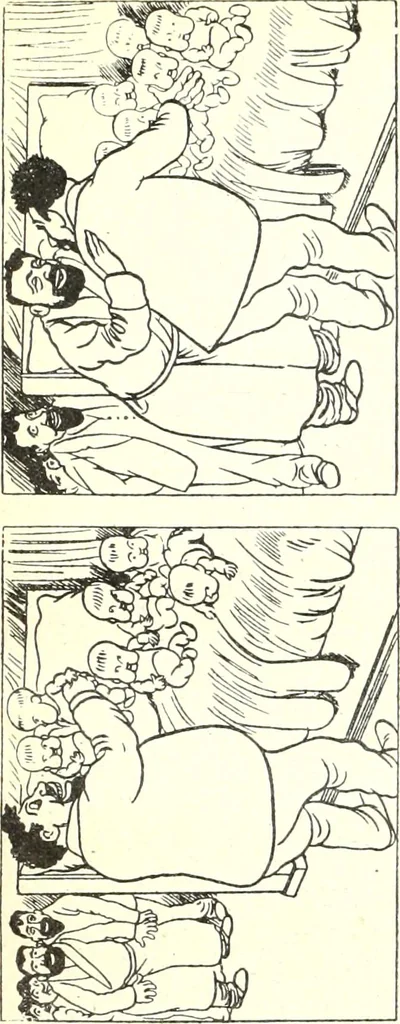 An illustration from Les maitres humoristes : les meilleurs dessins : les meilleurs légendes, 1905, leaf 140