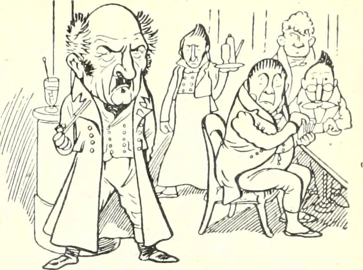 An illustration from Les maitres humoristes : les meilleurs dessins : les meilleurs légendes, 1905, leaf 142