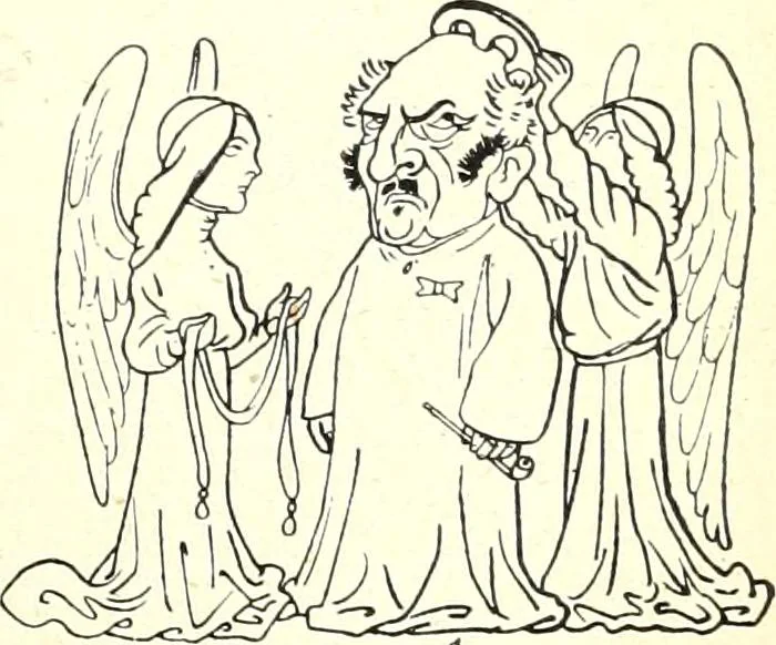 An illustration from Les maitres humoristes : les meilleurs dessins : les meilleurs légendes, 1905, leaf 142