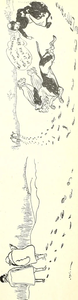 An illustration from Les maitres humoristes : les meilleurs dessins : les meilleurs légendes, 1905, leaf 148