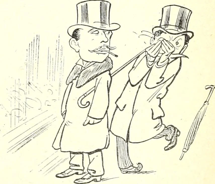 An illustration from Les maitres humoristes : les meilleurs dessins : les meilleurs légendes, 1905, leaf 150