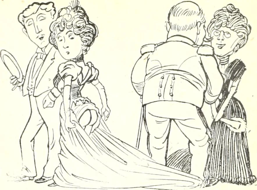 An illustration from Les maitres humoristes : les meilleurs dessins : les meilleurs légendes, 1905, leaf 152