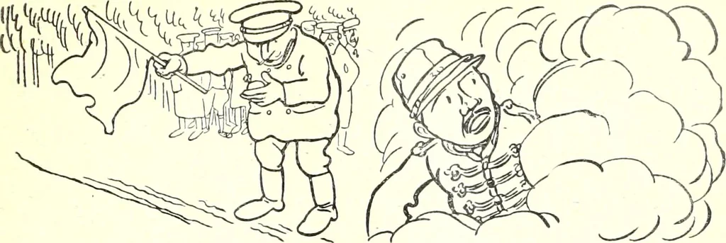 An illustration from Les maitres humoristes : les meilleurs dessins : les meilleurs légendes, 1905, leaf 154