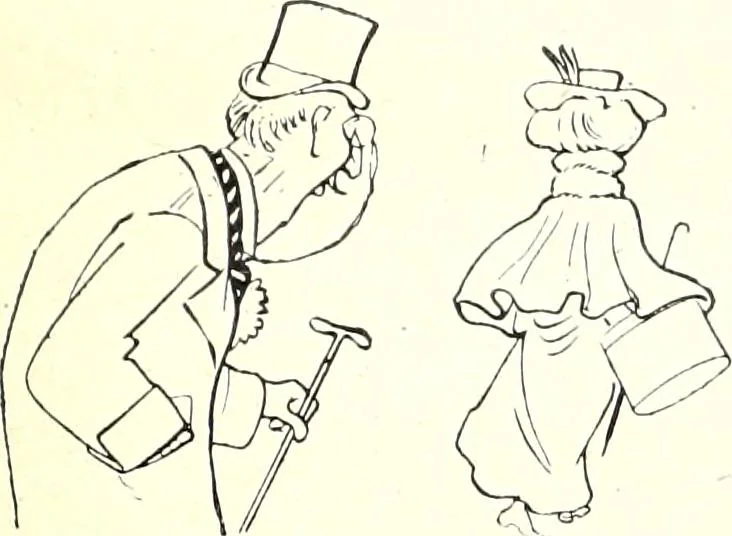 An illustration from Les maitres humoristes : les meilleurs dessins : les meilleurs légendes, 1905, leaf 18