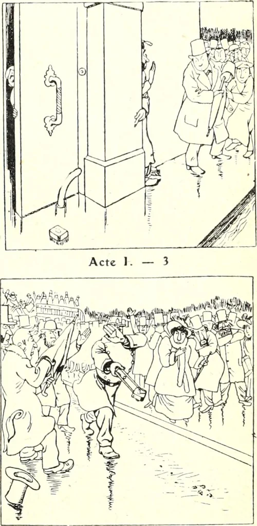 An illustration from Les maitres humoristes : les meilleurs dessins : les meilleurs légendes, 1905, leaf 34