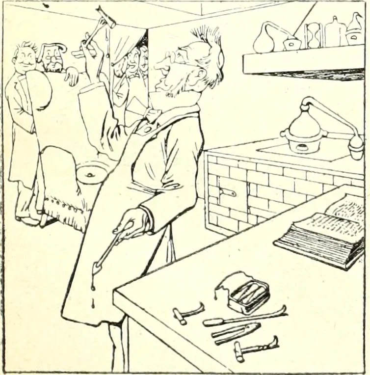 An illustration from Les maitres humoristes : les meilleurs dessins : les meilleurs légendes, 1905, leaf 36