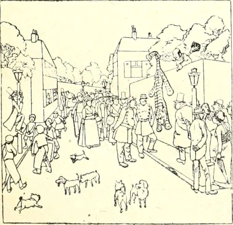 An illustration from Les maitres humoristes : les meilleurs dessins : les meilleurs légendes, 1905, leaf 40