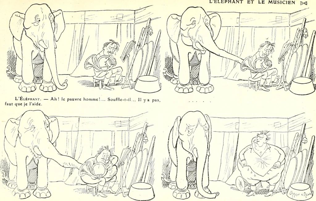 An illustration from Les maitres humoristes : les meilleurs dessins : les meilleurs légendes, 1905, leaf 42