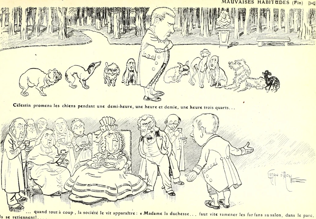 An illustration from Les maitres humoristes : les meilleurs dessins : les meilleurs légendes, 1905, leaf 48