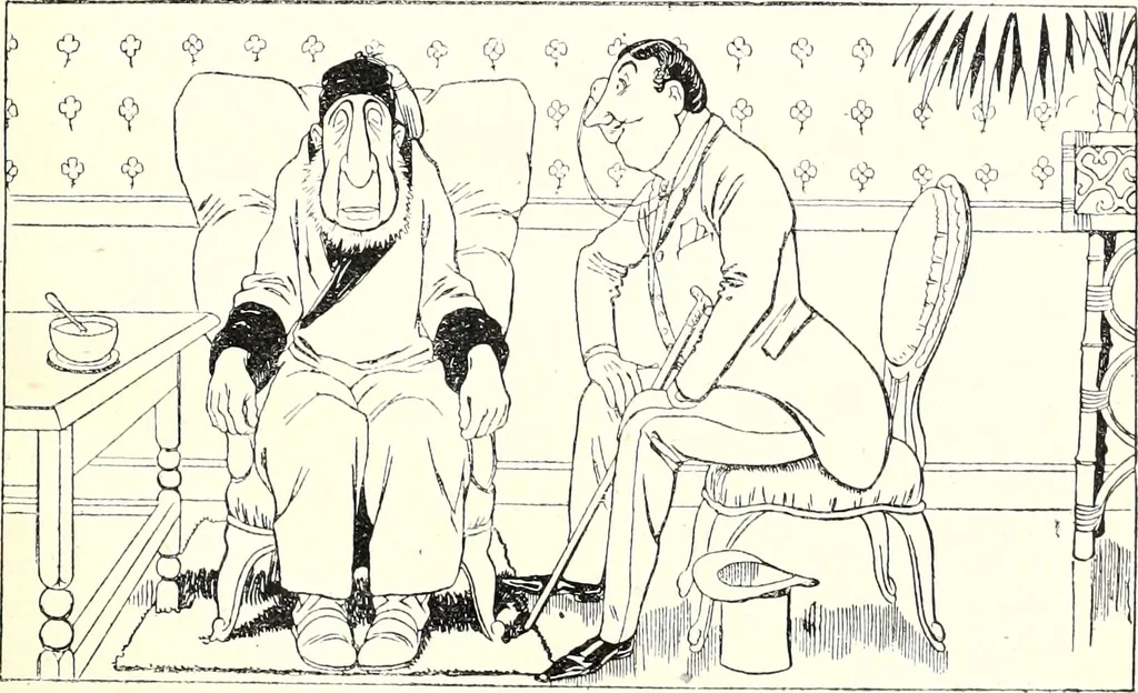 An illustration from Les maitres humoristes : les meilleurs dessins : les meilleurs légendes, 1905, leaf 54