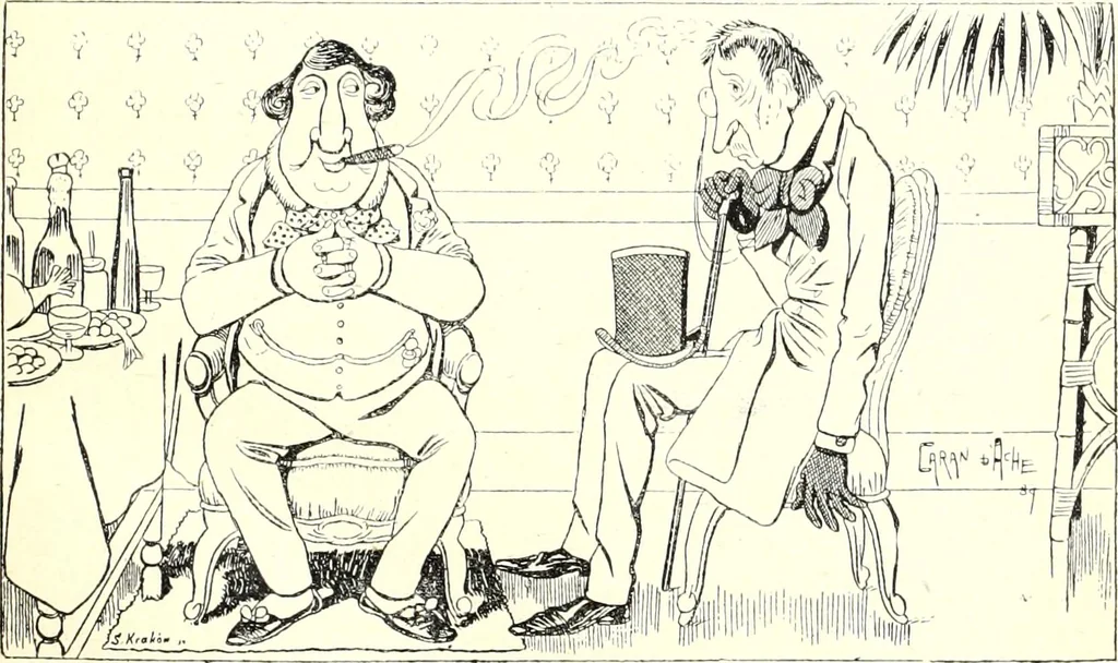 An illustration from Les maitres humoristes : les meilleurs dessins : les meilleurs légendes, 1905, leaf 56