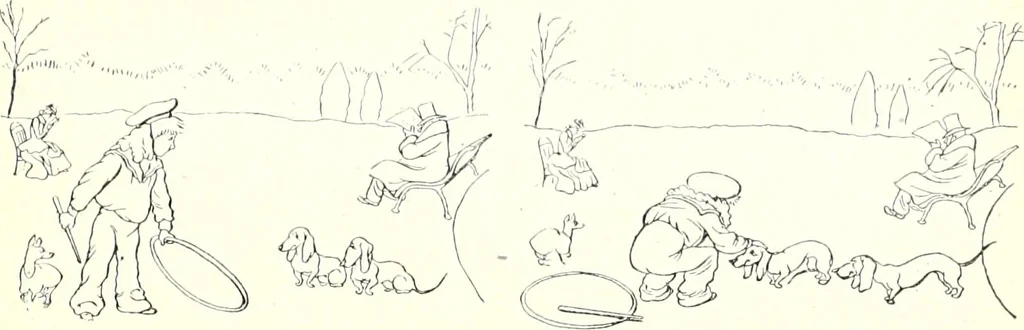 An illustration from Les maitres humoristes : les meilleurs dessins : les meilleurs légendes, 1905, leaf 58