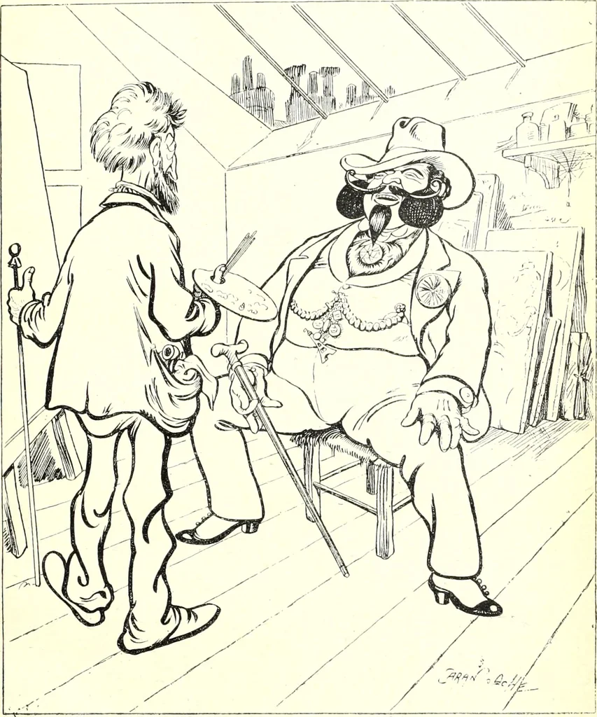 An illustration from Les maitres humoristes : les meilleurs dessins : les meilleurs légendes, 1905, leaf 60
