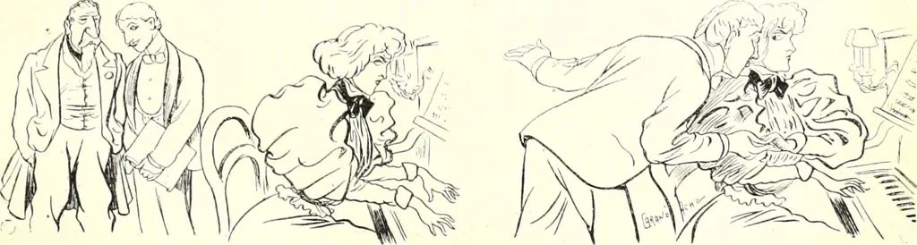 An illustration from Les maitres humoristes : les meilleurs dessins : les meilleurs légendes, 1905, leaf 70