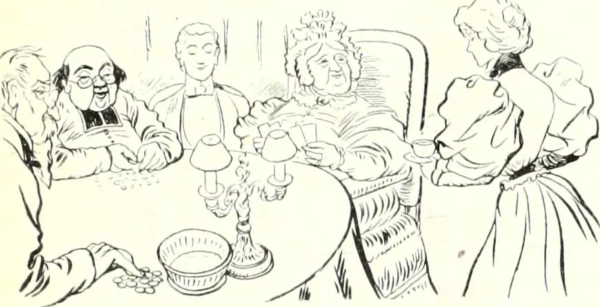 An illustration from Les maitres humoristes : les meilleurs dessins : les meilleurs légendes, 1905, leaf 70