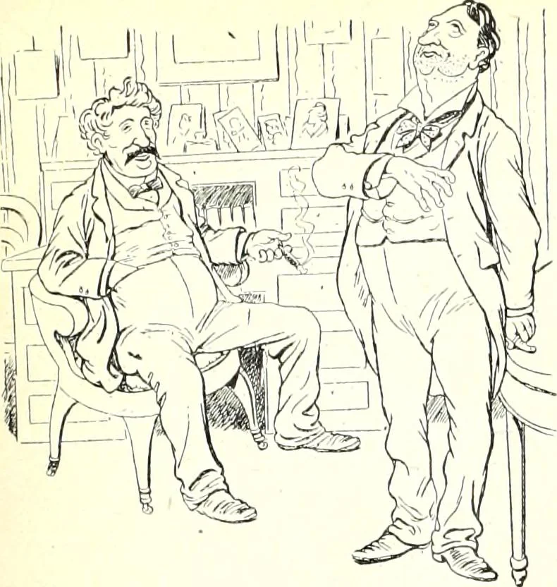 An illustration from Les maitres humoristes : les meilleurs dessins : les meilleurs légendes, 1905, leaf 74