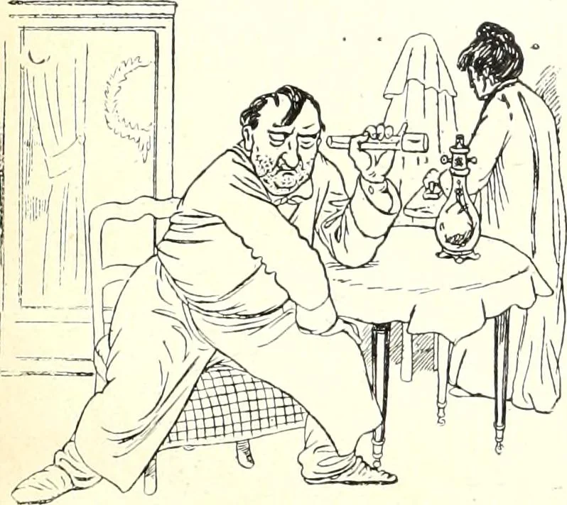 An illustration from Les maitres humoristes : les meilleurs dessins : les meilleurs légendes, 1905, leaf 74
