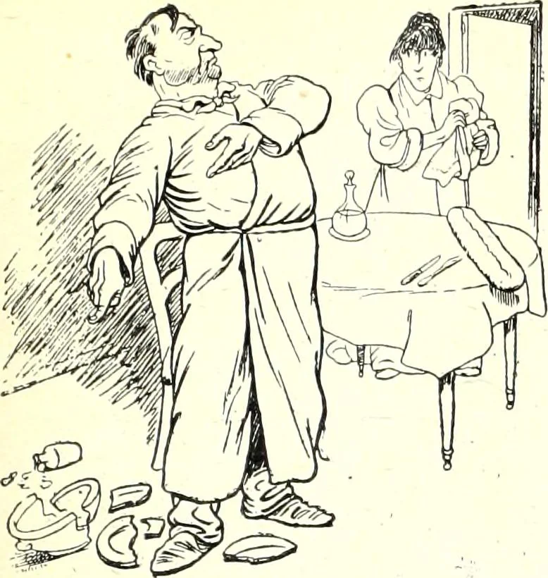 An illustration from Les maitres humoristes : les meilleurs dessins : les meilleurs légendes, 1905, leaf 76