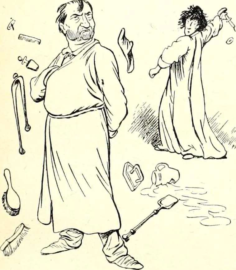 An illustration from Les maitres humoristes : les meilleurs dessins : les meilleurs légendes, 1905, leaf 76
