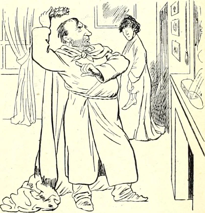 An illustration from Les maitres humoristes : les meilleurs dessins : les meilleurs légendes, 1905, leaf 76