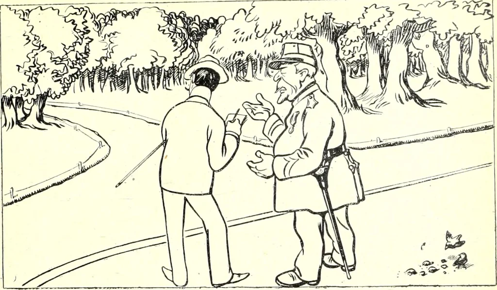 An illustration from Les maitres humoristes : les meilleurs dessins : les meilleurs légendes, 1905, leaf 92