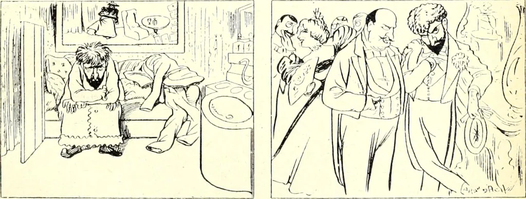 An illustration from Les maitres humoristes : les meilleurs dessins : les meilleurs légendes, 1905, leaf 96