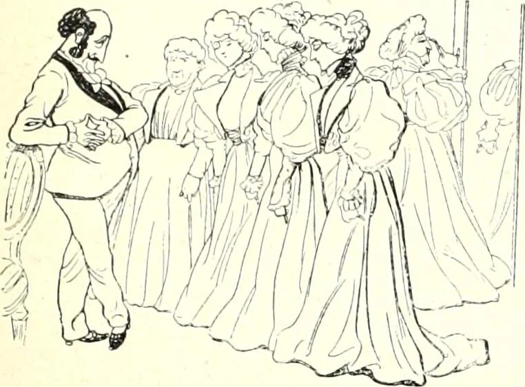 An illustration from Les maitres humoristes : les meilleurs dessins : les meilleurs légendes, 1905, leaf 98